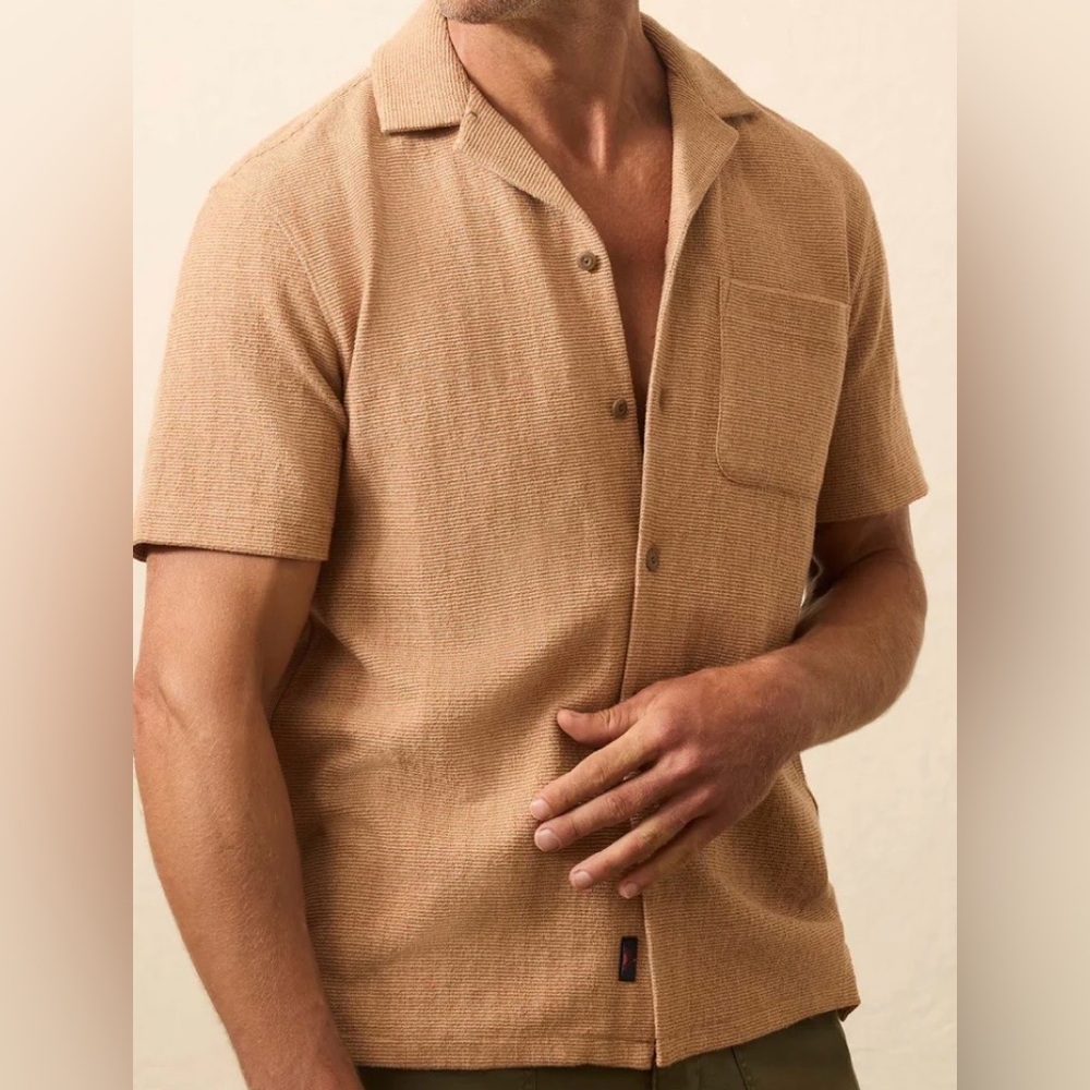 Brand New Faherty Men's Oasis Short Sleeve Woven Shirt Size Medium MSRP $168